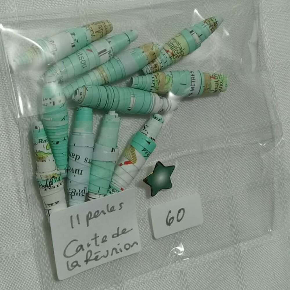One-of-a-kind handmade/hand rolled paper beads/jewelry making/craft supplies/DIY